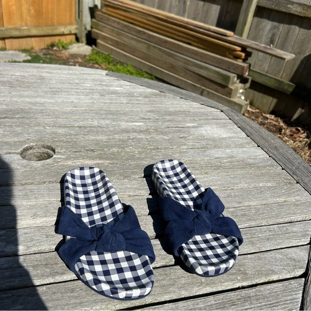 Draper James Stella navy Sandals size 8 checkered spring cottagecore‎ summer
